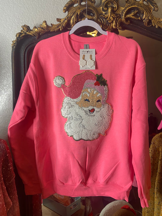 Santa Chenille Patch Sweatshirt