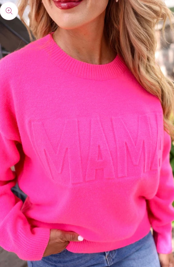 Mama Embossed Sweater