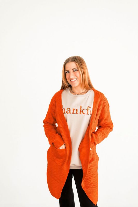 Embroidered Thankful Pullover