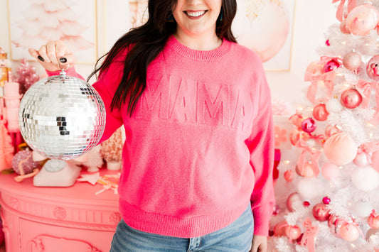 Mama Embossed Sweater