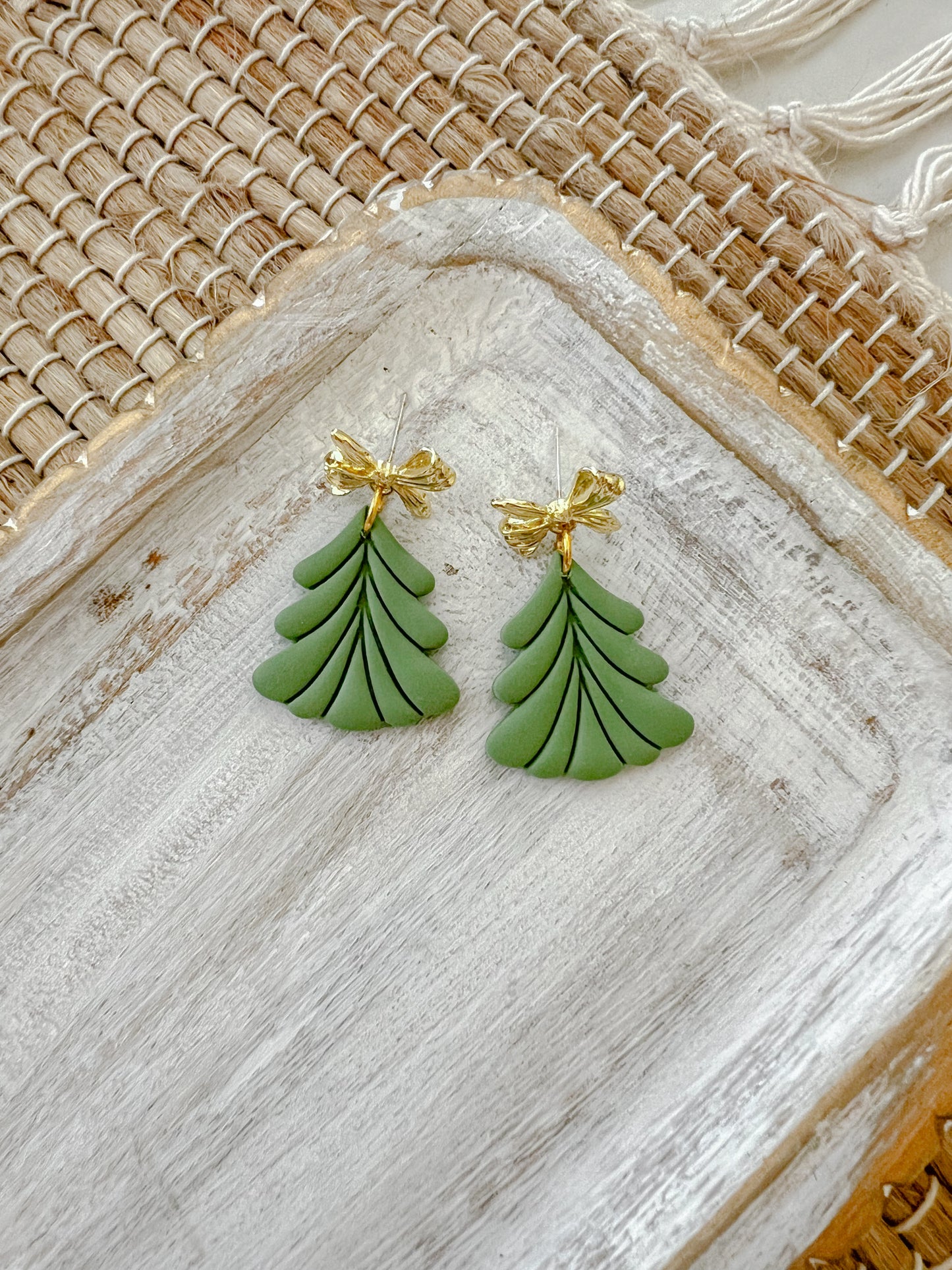 Speckled Sage Christmas Earrings 2024 for EGB